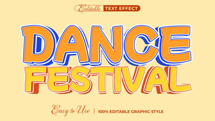 Poster - 3d dance festival text style effect template editable text effect