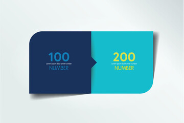 Fototapete - 2 Circle connected 3D infographic. Two labels. Vector template.