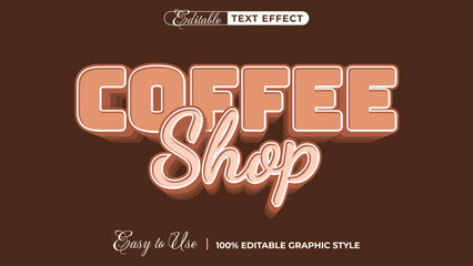 Poster - 3d coffee shop text style effect template editable text effect