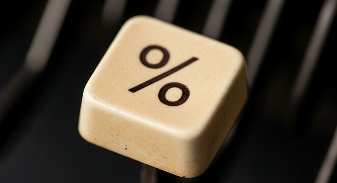 Close-up of Percentage Key on Vintage Typewriter