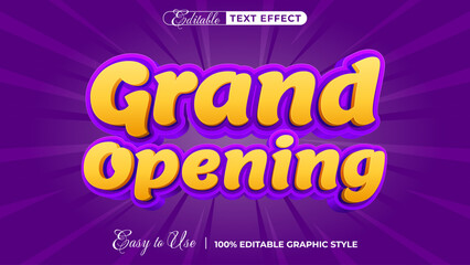 Poster - 3d grand opening text style effect template editable text effect