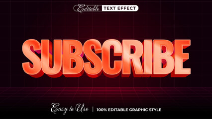 Poster - 3d subscribe text style effect template editable text effect