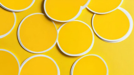 Aufkleber - A collection of bright yellow circles scattered across a matching yellow background