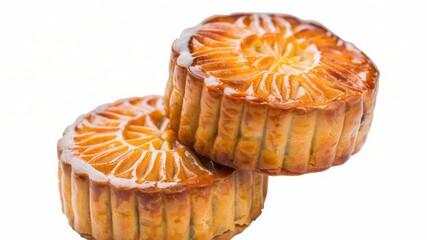 Poster - Close-up view of two cakes on a white surface, perfect for food or dessert photography