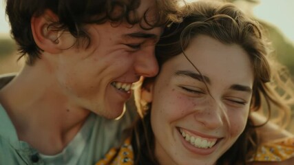 Poster - A happy couple smiling at each other