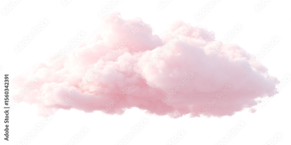 Fluffy pink cloud isolated on black background Dreamy cotton candy ...
