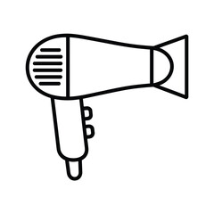 Poster - Simple line art icon of a black hairdryer on a white background