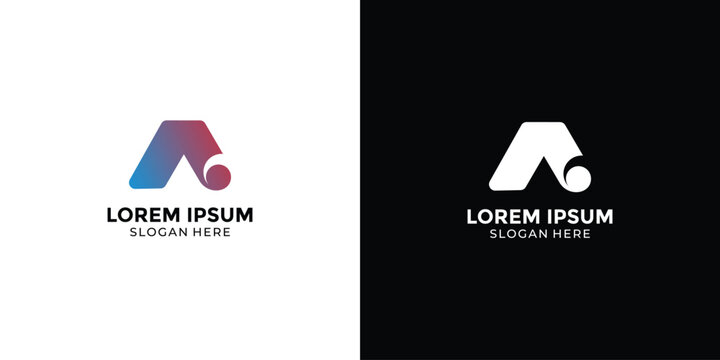 technology style letter A design logo