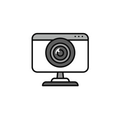 Fototapete - Webcam on computer screen icon.