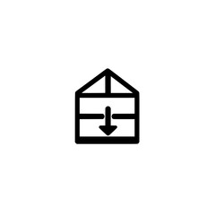 Poster - Download Icon from House with Down Arrow Representing Data Transfer Home Network and Cloud Access
