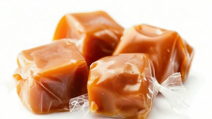 Poster - Four layers of caramel cones stacked on top of each other, perfect for a sweet treat or dessert display