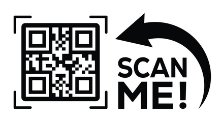 scan qr code icon. digital scanning qr code. qr code scan for smartphone. scan here text on top of t