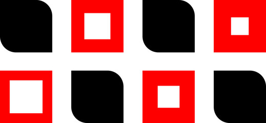Poster - Red and Black geometric designs.