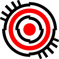Poster - Red and Black geometric designs.