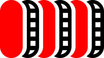 Poster - Red and Black geometric designs.