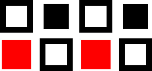 Poster - Red and Black geometric designs.