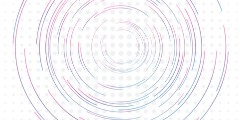Aufkleber - pink blue minimal circular abstract dynamic lines isolated white background. Future technology banner concept. vector illustration. Abstract Computer technology background. network visual connection.	