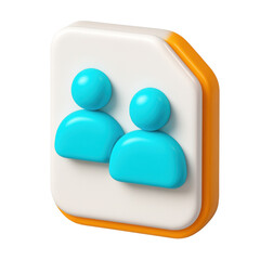 Aufkleber - 3d icon in plastic style depicting two abstract figures representing community and togetherness in a modern design, suitable for digital applications and creative projects