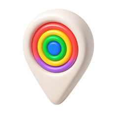 Poster - 3d icon in plastic style featuring a colorful circular design, symbolizing location, navigation, and modern technology with a vibrant aesthetic appeal.