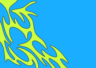 Aufkleber - Abstract background with seamless wavy tribal pattern and with some copy space area