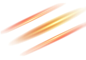 Poster - Three streaks of light with a glowing effect isolated on transparent background