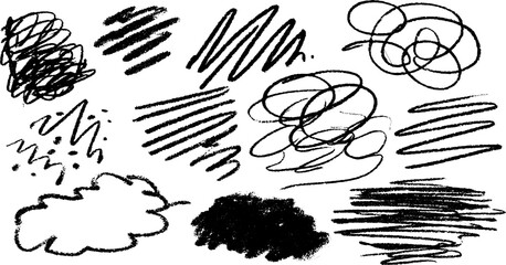 Aufkleber - Abstract sketch with dense scribble cluster and shaky lines for artistic design
