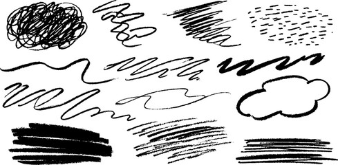 Aufkleber - Artistic sketch of dense scribble cluster with shaky lines for creative design projects