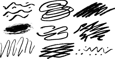 Poster - Abstract hand-drawn line tangles and graphite loops for creative design
