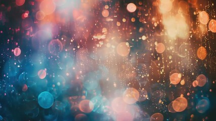 Poster - A close-up of blurred city lights with a unclear background, ideal for representing the chaos and busyness of urban life