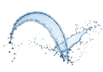 Poster - A dynamic splash of blue water in motion, isolated on transparent background