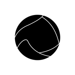 Poster - Geometric Black Sphere Illustration: A minimalist and captivating illustration of a perfect black sphere, with fluid white lines. A symbol of perfection, encompassing a sense of unity. 