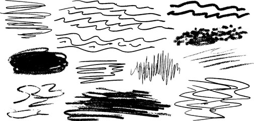 Aufkleber - Abstract sketchy lines and shadows with scribbles and blurs for creative design