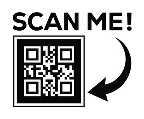 scan qr code icon. digital scanning qr code. qr code scan for smartphone. scan here text on top of t