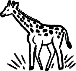Fototapete - Charming sketch of a soft giraffe toy with stitched spots