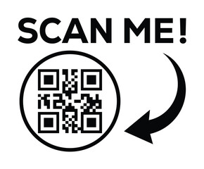 scan qr code icon. digital scanning qr code. qr code scan for smartphone. scan here text on top of t