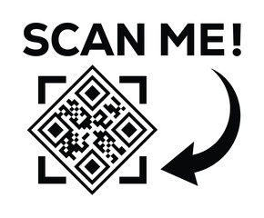 scan qr code icon. digital scanning qr code. qr code scan for smartphone. scan here text on top of t