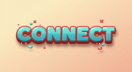 Poster - Connect Bold 3D Text Effect Illustration