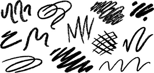 Aufkleber - Tangled scribble and broken shape sketch for creative design projects