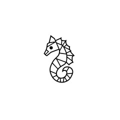 Poster - Origami Seahorse Icon Vector Illustration in Flat Minimalist Style for Marine and Nature Design
