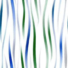 Poster - Calming lavender, green, and blue horizontal stripes in watercolor style great for textiles, wallpapers, or digital backgrounds SEAMLESS PATTERN