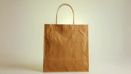 Aufkleber - A simple brown paper bag sitting on a table, perfect for everyday use or as a prop in your creative projects