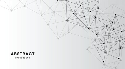 Low poly background with connecting lines and black dots
