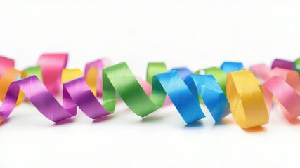 Poster - A collection of vibrant ribbons placed on a clean white surface