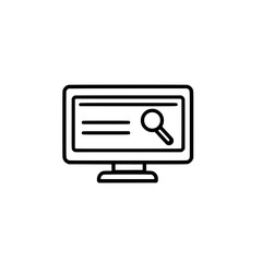 Fototapete - Monitor Screen Icon with Search Symbol Vector Illustration in Flat Minimalist Style for Technology and UI Design