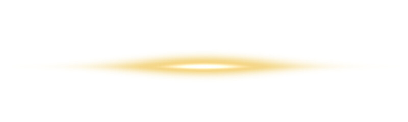Wall Mural - Glowing horizontal gold light line with radiant shine and beam effect

