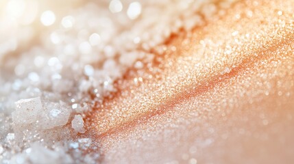 Poster - Sparkling crystals and shimmering sand create a stunning visual effect in bright, natural light at sunset