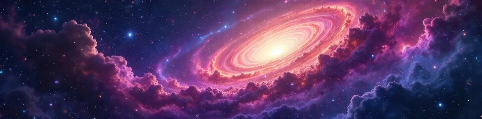 Wall Mural - Vibrant Nebula Swirls A Cosmic Map of Stars, Galaxies, and Dark Matter ? Ideal for Science Fiction, Astronomy, and Space Exploration