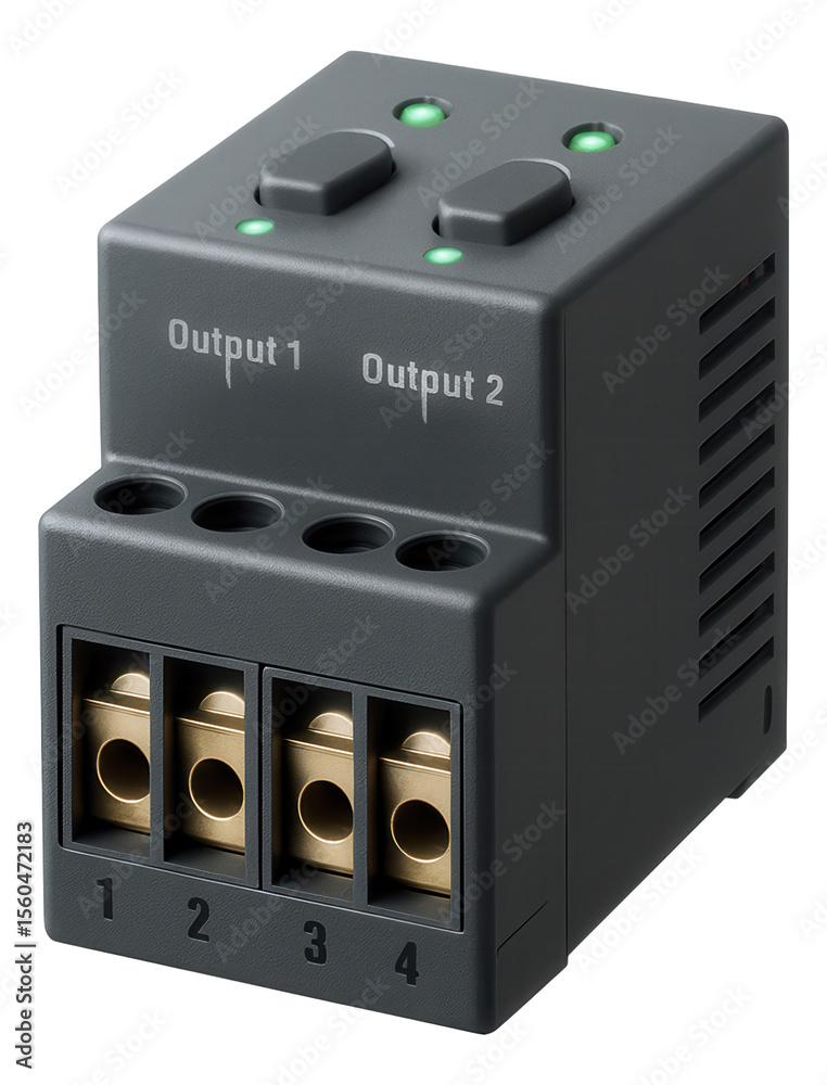 Voltage relay with dual output channels, often used in larger houses to