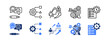 © Jefri - Management Development Program icon set.  with Feedback, Resource allocation, Succession planning, Goal setting, Time management. editable stroke icon set.