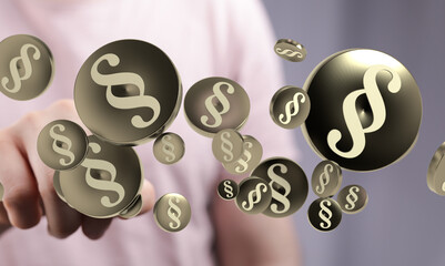 Poster - Abstract image of paragraph symbols, representing legal concepts and law.